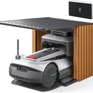 ECOVACS GOAT G1-2000 Tondeuse robotisée avec garage robuste et module de connexion automatique, délimitation sans fil pour les jardins jusqu’à 2000㎡, Évitement d’obstacles AIVI 3D, gestion de 16 zones